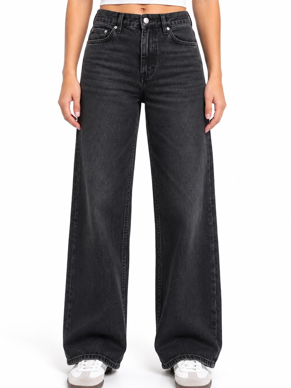 BDG Urban Outfitters High Rise Wide Leg Jeans 28 Washed Black